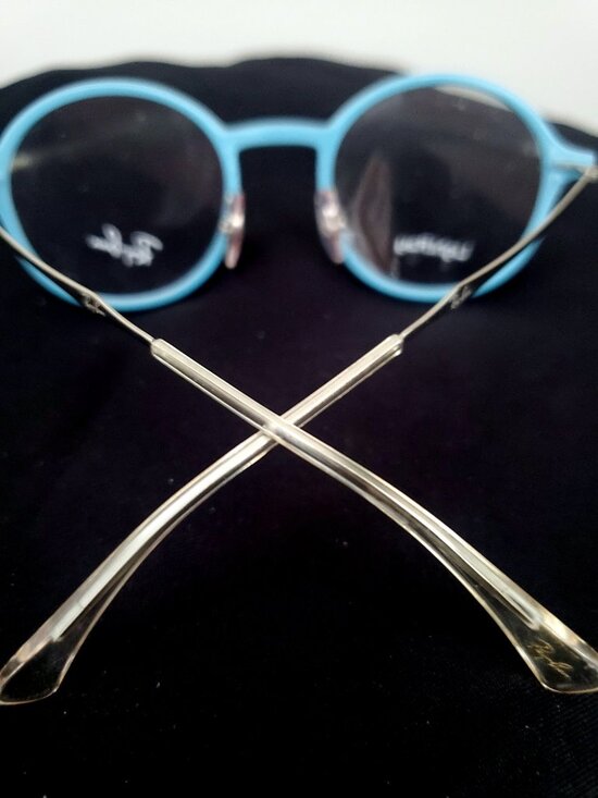 Ray-Ban RB 7087 5638 LightRay Eyeglasses Frames Glasses Blue & Silver 46-21-140 main image 6